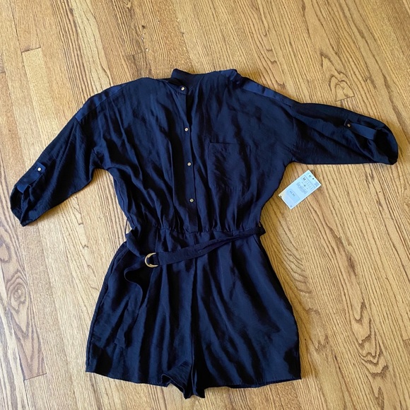 Zara flowy jumpsuit with belt in BLACK - Picture 5 of 7